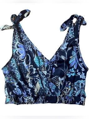 Free People Weekend in Montauk sheer paisley floral black multicolored tank